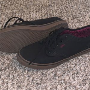 Black Vans with brown soles